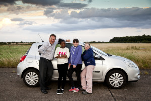 Young drivers with car